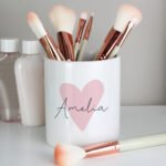 Personalised Name Only Pink Heart Motif Ceramic Storage Pot - Image 4