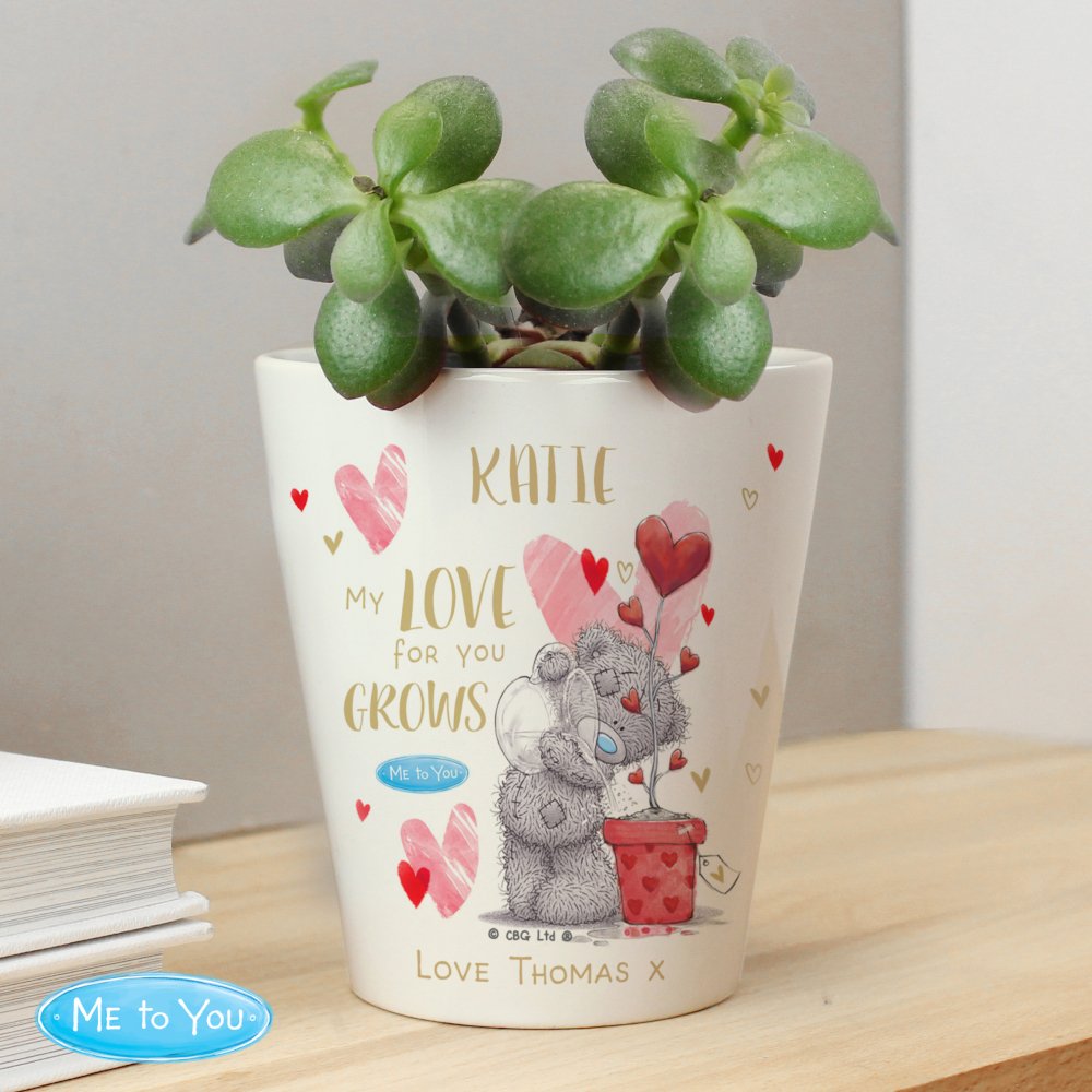 Personalised Me to You 'My Love For You Grows' Ceramic Plant Pot - Image 3
