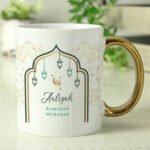 Personalised Eid & Ramadan Gold Handled Ceramic Mug