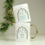 Personalised Eid & Ramadan Gold Handled Ceramic Mug - Image 2