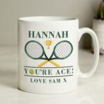 Personalised Tennis Rackets Motif 'You're Ace' Ceramic Mug