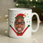 Personalised Photo Upload Christmas Elf Ceramic Mug - Image 6