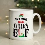 Personalised Christmas Elf Design Ceramic Mug