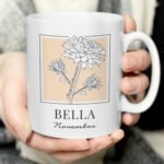 Personalised Any Message Birth Flower Design Ceramic Mug - Image 11