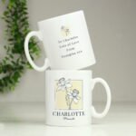 Personalised Any Message Birth Flower Design Ceramic Mug - Image 3