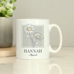 Personalised Any Message Birth Flower Design Ceramic Mug - Image 4