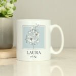 Personalised Any Message Birth Flower Design Ceramic Mug - Image 7