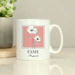 Personalised Any Message Birth Flower Design Ceramic Mug - Image 8
