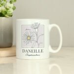 Personalised Any Message Birth Flower Design Ceramic Mug - Image 9