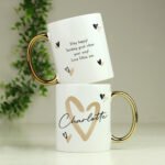Personalised Gold Heart Design Gold Handled Ceramic Mug - Image 3