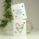 Personalised Gold Heart Design Gold Handled Ceramic Mug - Image 5