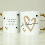 Personalised Gold Heart Design Gold Handled Ceramic Mug - Image 6