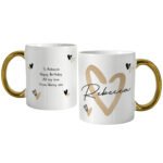 Personalised Gold Heart Design Gold Handled Ceramic Mug - Image 7