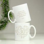 Personalised ‘Happy 30th Anniversary’ Pearl Heart Design Ceramic Mug - Image 2