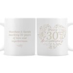 Personalised ‘Happy 30th Anniversary’ Pearl Heart Design Ceramic Mug - Image 4