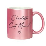 Personalised Any Message Heart Motif Pink Glitter Ceramic Mug - Image 9