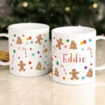Personalised Children's Gingerbread Pattern Plastic Christmas Mug - Image 2