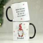 Personalised Gonk Family (Adult Male) Black Handled Christmas Ceramic Mug - Image 4