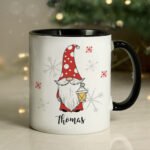 Personalised Gonk Family (Adult Male) Black Handled Christmas Ceramic Mug - Image 5
