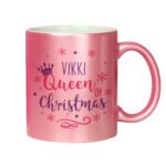 Personalised 'Queen Of Christmas' Pink Ceramic Mug - Image 4
