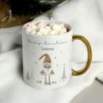 Personalised Christmas Gonk Design Gold Handled Ceramic Mug - Image 3