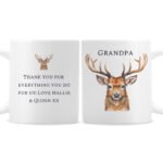 Personalised Any Message Watercolour Stag Design Ceramic Mug - Image 4