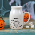 Personalised Name Only Ghost Design Halloween Ceramic Jug - Image 4