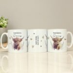 Personalised Any Message Highland Cow Design Ceramic Mug
