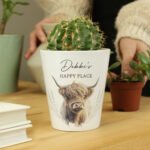 Personalised Highland Cow Design Ceramic Plant Pot - Image 3