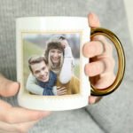 Personalised Any Message Photo Upload Gold Handled Ceramic Mug - Image 2
