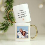 Personalised Any Message Photo Upload Gold Handled Ceramic Mug - Image 5