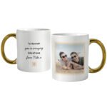 Personalised Any Message Photo Upload Gold Handled Ceramic Mug - Image 6