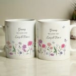 Personalised Any Message Wild Flowers Design Ceramic Mug - Image 2