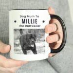 Personalised Pet Pawprints Motif Photo Upload Black Handled Ceramic Mug - Image 2