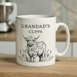 Personalised Black Highland Cow Design Ceramic Mug - Image 2