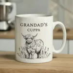 Personalised Black Highland Cow Design Ceramic Mug - Image 2