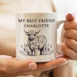 Personalised Black Highland Cow Design Ceramic Mug - Image 3