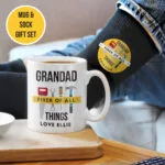 Personalised 'Fixer of All Things' Ceramic Mug & Black Socks Gift Set - Image 2