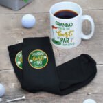 Personalised 'You're The Best By Par' Golf Themed Ceramic Mug & Black Socks Gift Set
