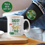Personalised 'You're The Best By Par' Golf Themed Ceramic Mug & Black Socks Gift Set - Image 2