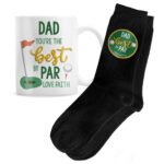 Personalised 'You're The Best By Par' Golf Themed Ceramic Mug & Black Socks Gift Set - Image 5