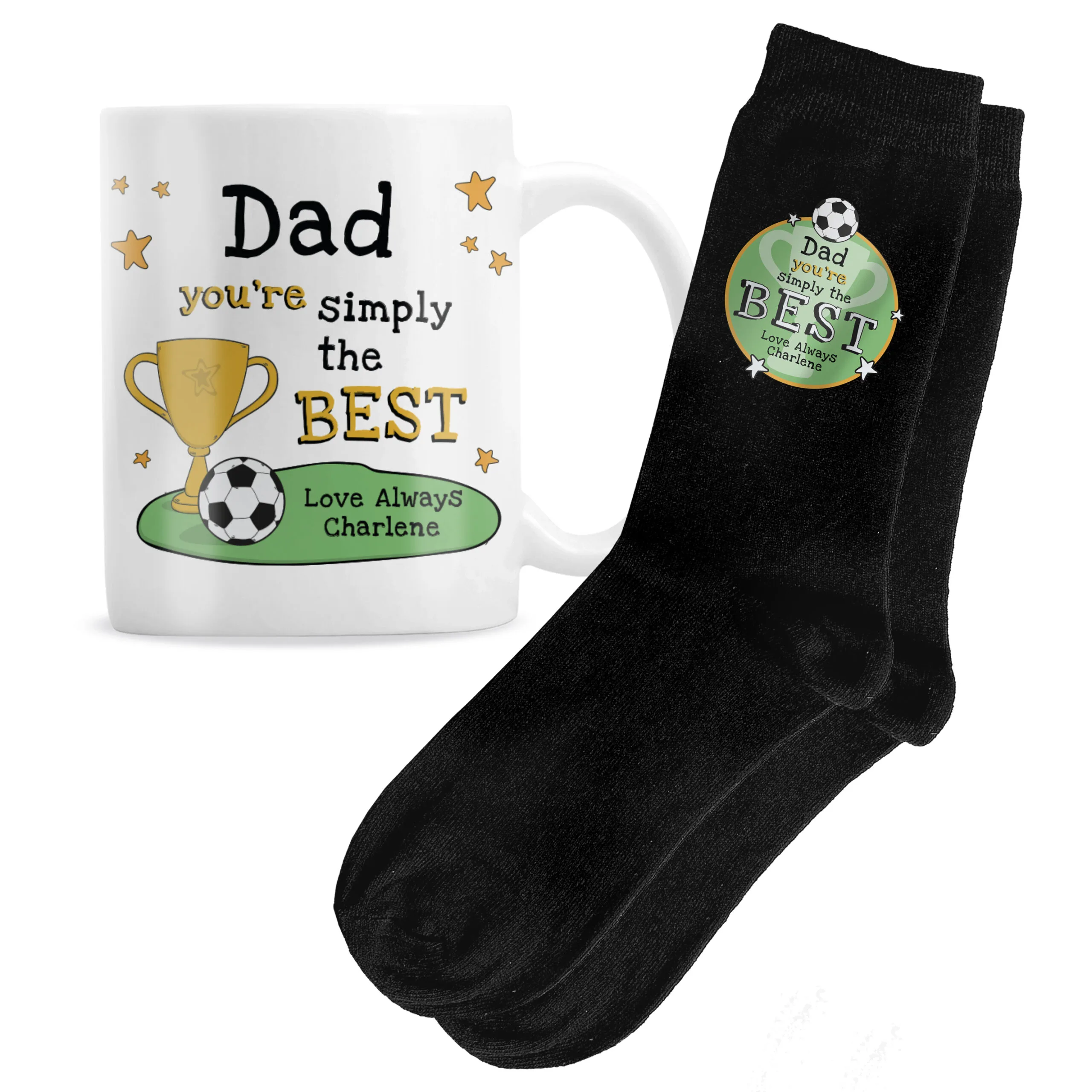 Personalised 'You're Simply The Best' Ceramic Mug & Black Socks Gift Set - Image 3