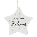 Personalised 'Believes' Ceramic Star Christmas Decoration - Image 3