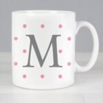 Personalised Monogram Pink Spot Design Ceramic Mug - Image 2