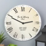 Personalised Any Message Rustic Look Round Wooden Wall Clock