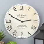 Personalised Any Message Rustic Look Round Wooden Wall Clock - Image 2