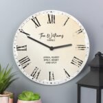 Personalised Any Message Rustic Look Round Wooden Wall Clock