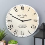 Personalised Any Message Rustic Look Round Wooden Wall Clock - Image 4