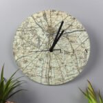 Personalised 1896-1904 Revised Map Design Glass Wall Clock