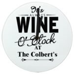 Personalised 'It's Always Wine O'Clock' Glass Wall Clock - Image 3